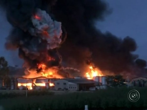 Mais de 30 bombeiros foram acionados para controlar o fogo (Foto: Reprodução/TVTEM)