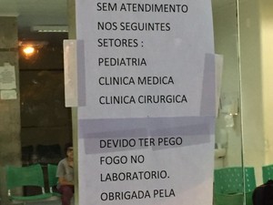Princípio de incêndio suspende antendimento no HU (Foto: Guilherme Lira/RBS TV)