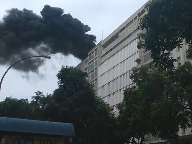Incêndio no Centro do Rio (Foto: Rômulo Baptista/Arquivo pessoal)
