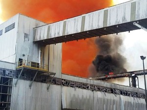 Incêndio aconteceu na Unidade 2 da Vale, em Cubatão (Foto: Divulgação/Corpo de Bombeiros)